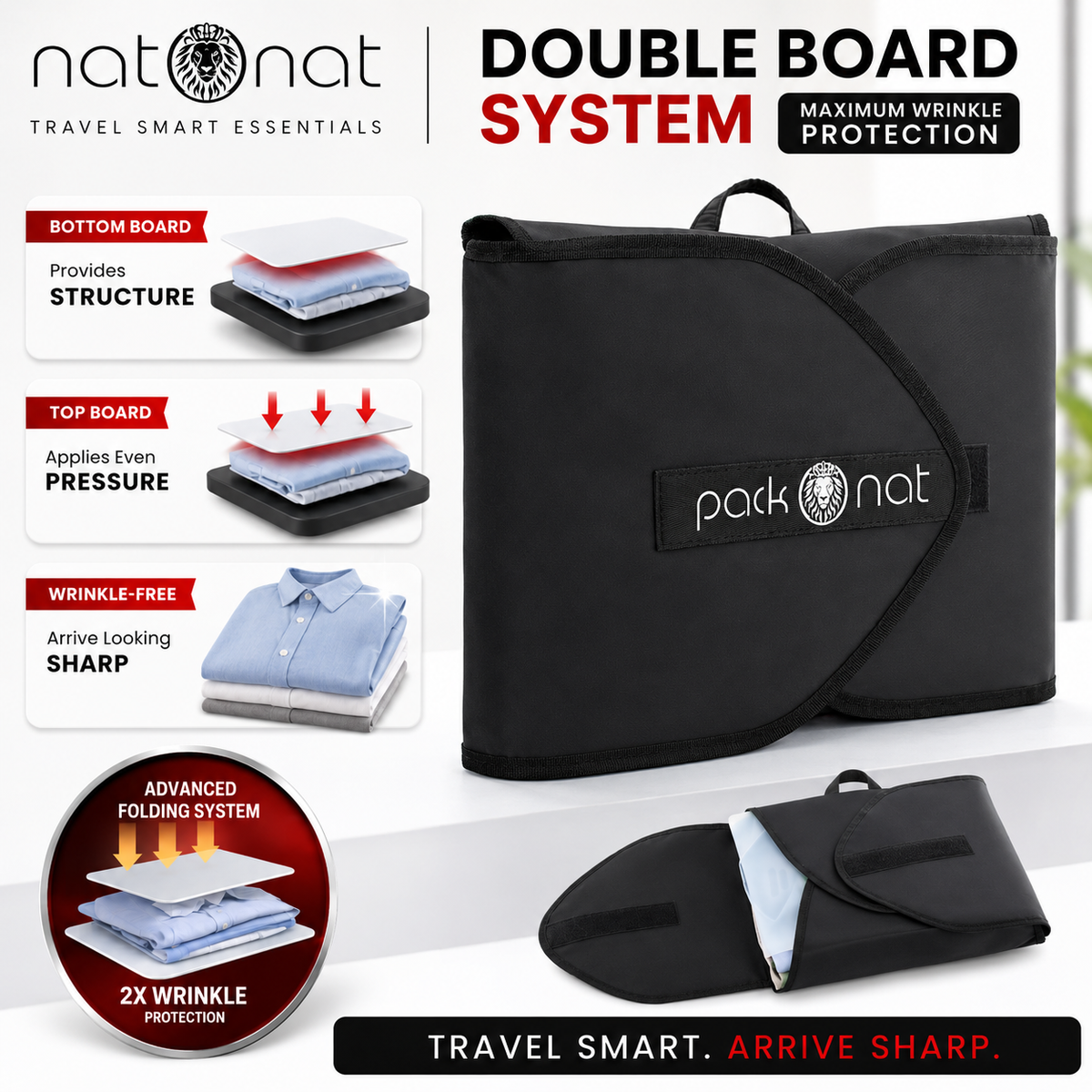 Black PackOnat Packing Folder – Garment Folder & Travel Organizer | natOnat Egypt