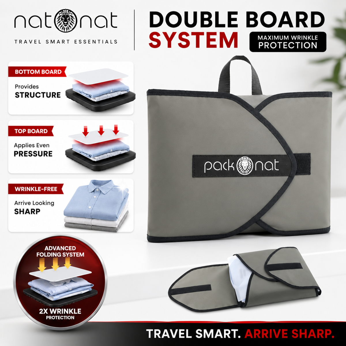 Mint Gray PackOnat Packing Folder – Garment Folder & Travel Organizer | natOnat Egypt