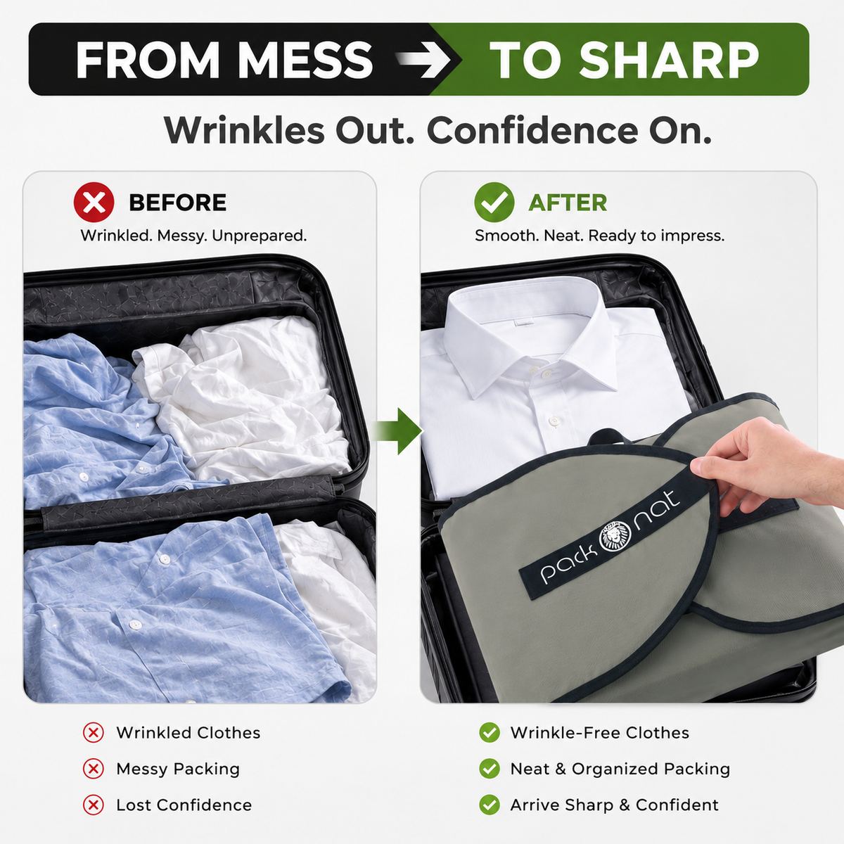Mint Gray PackOnat Packing Folder – Garment Folder & Travel Organizer | natOnat Egypt