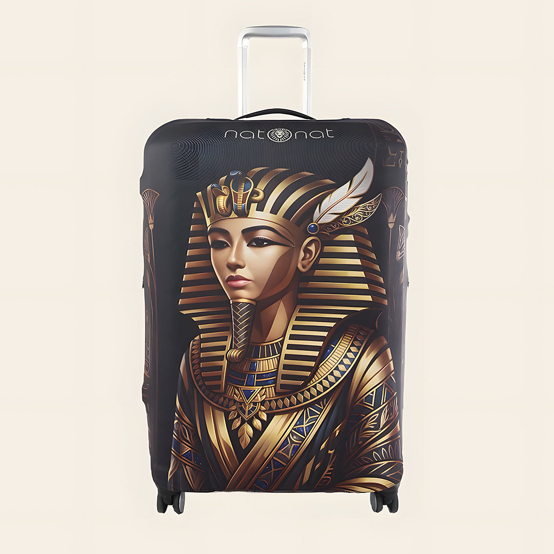 King Tut Premium Luggage Cover – Egyptian-Inspired Stretch-Fit Suitcase Cover | natOnat Egypt