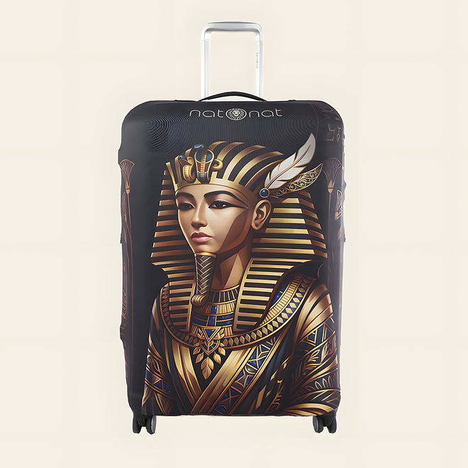 King Tut Premium Luggage Cover – Egyptian-Inspired Stretch-Fit Suitcase Cover | natOnat Egypt