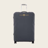 Gray premium luggage cover fitted on suitcase