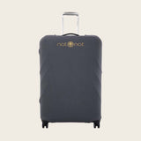 Gray premium luggage cover fitted on suitcase