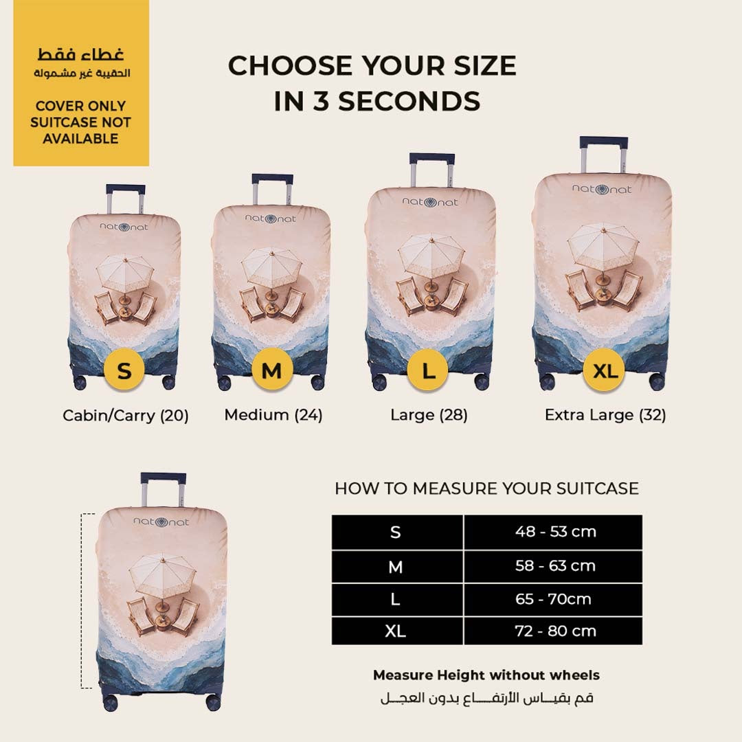 Azure Premium Luggage Cover – Stretch-Fit Suitcase Cover | natOnat Egypt