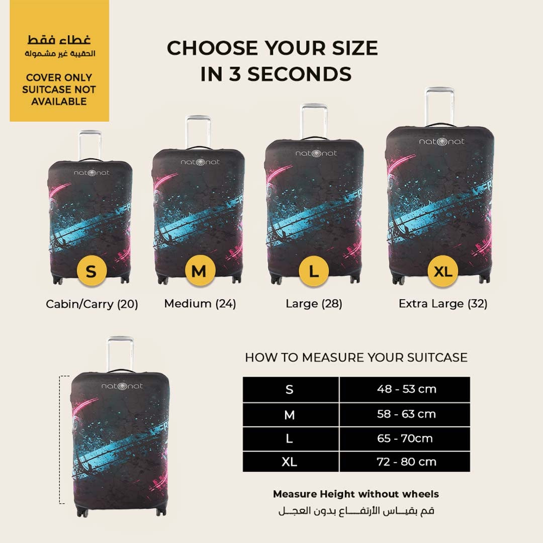 Urban Vibes Premium Luggage Cover – Stretch-Fit Suitcase Cover | natOnat Egypt