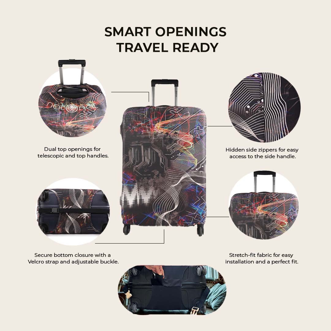 Tech Explorer Premium Luggage Cover – Stretch-Fit Suitcase Cover | natOnat Egypt