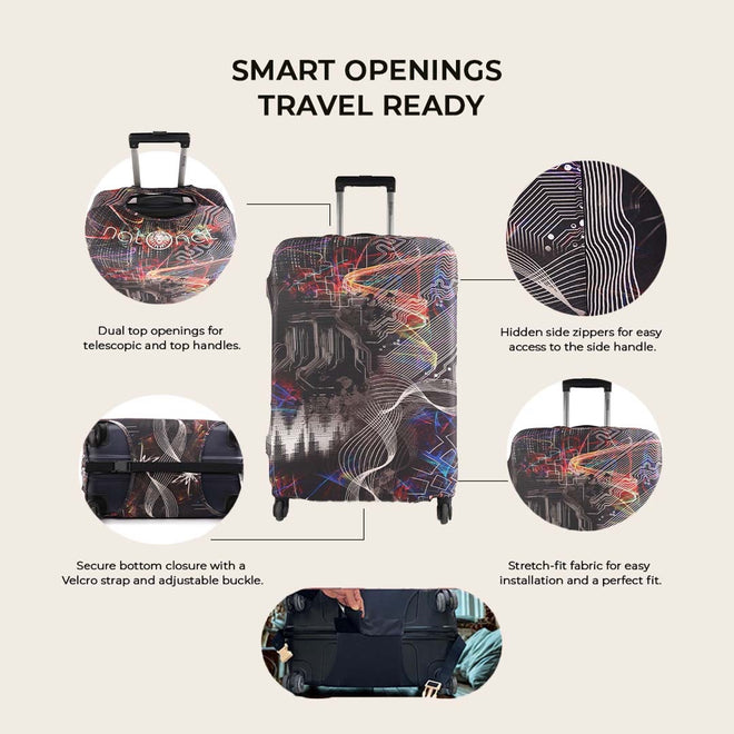 Tech Explorer Premium Luggage Cover – Stretch-Fit Suitcase Cover | natOnat Egypt