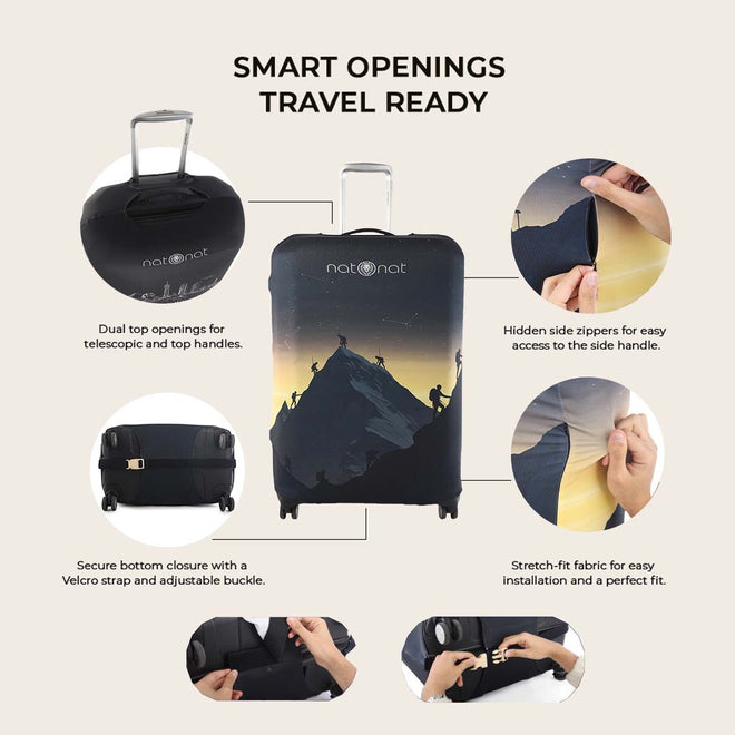 Ascend Premium Luggage Cover – Stretch-Fit Suitcase Cover | natOnat Egypt