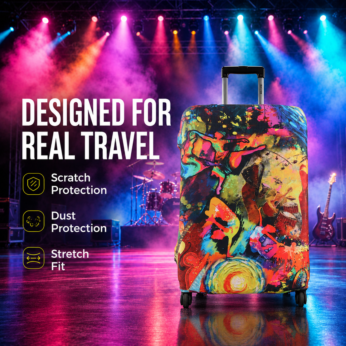 Festival Premium Luggage Cover – Stretch-Fit Suitcase Cover | natOnat Egypt