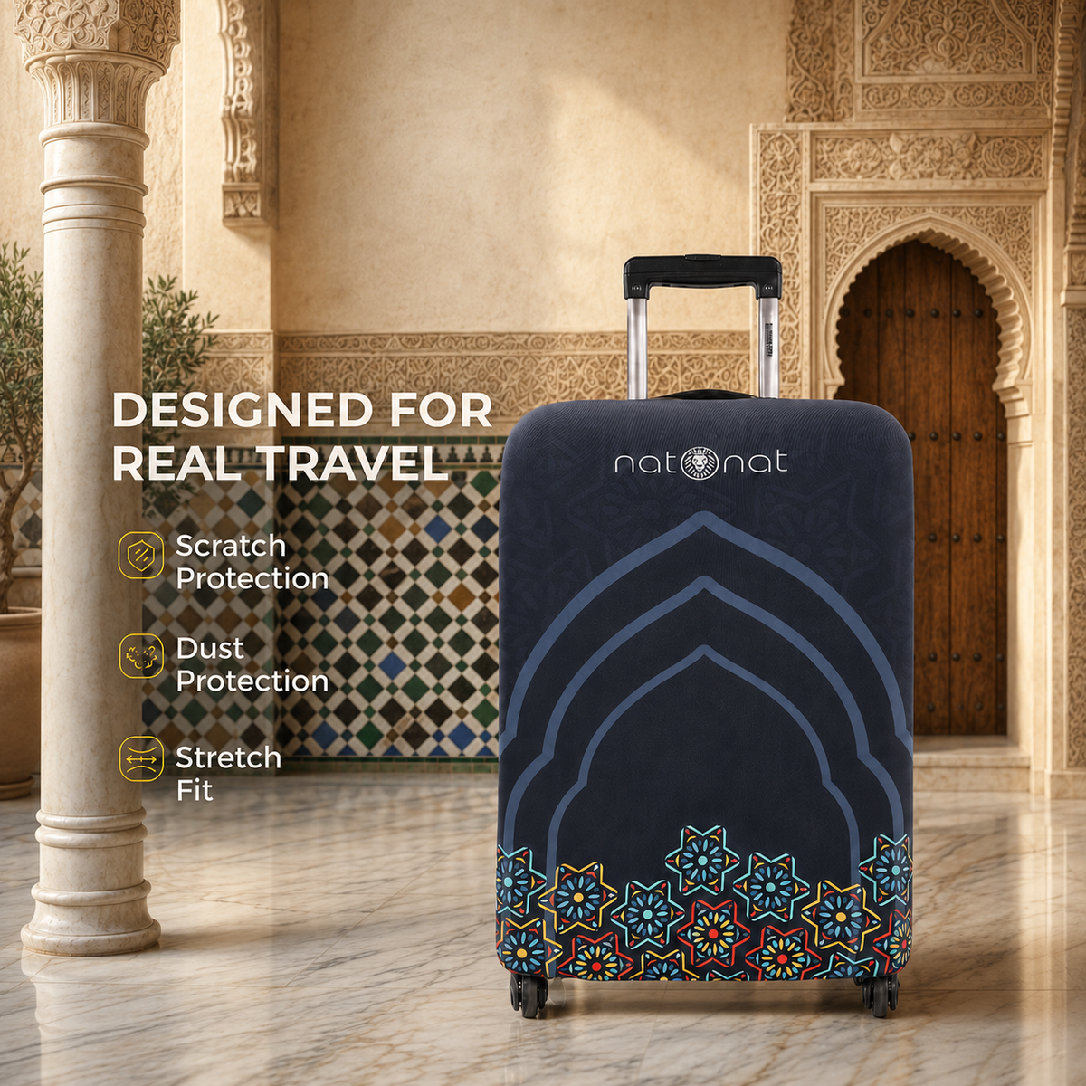 Andalus Premium Luggage Cover – Stretch-Fit Suitcase Cover | natOnat Egypt