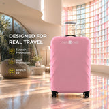 Pink luggage cover designed for real travel and suitcase protection