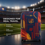 Blaugrana Premium Luggage Cover – Blue & Red Stretch-Fit Suitcase Cover | natOnat Egypt