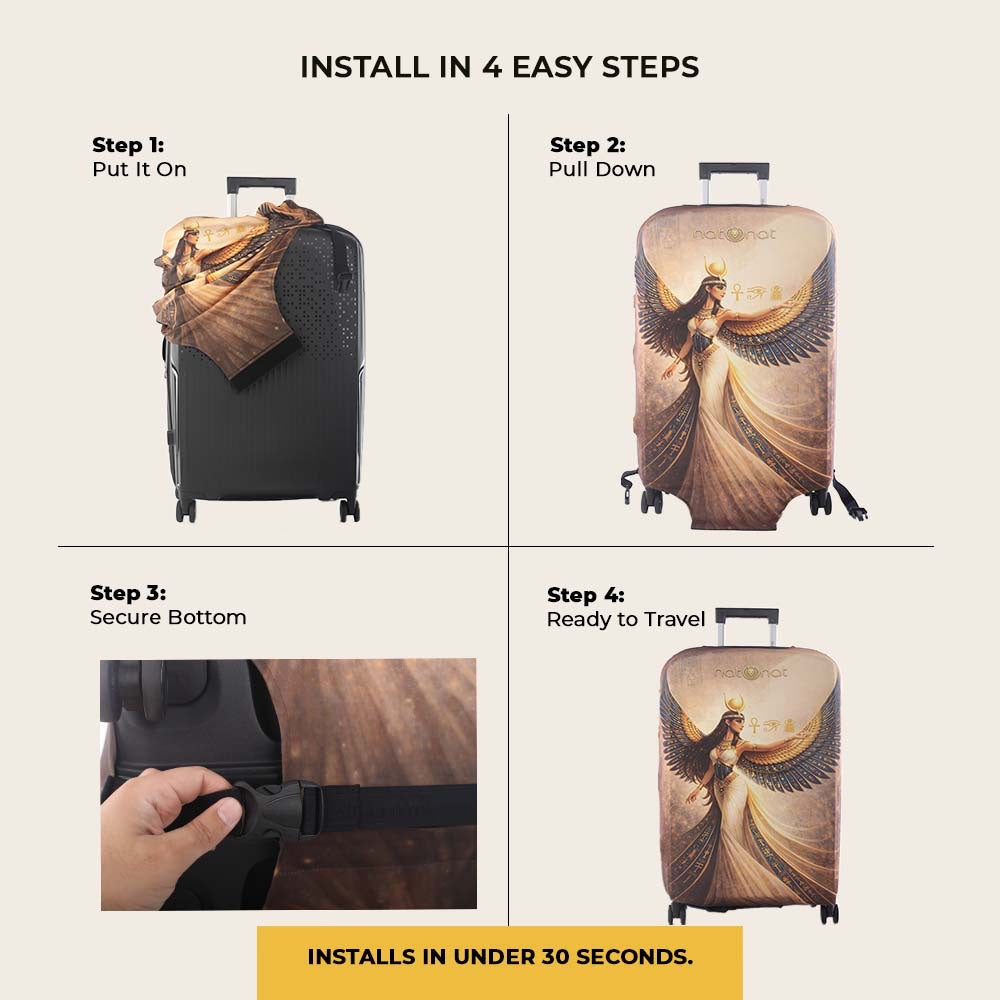 Anara Premium Luggage Cover – Egyptian-Inspired Stretch-Fit Suitcase Cover | natOnat Egypt