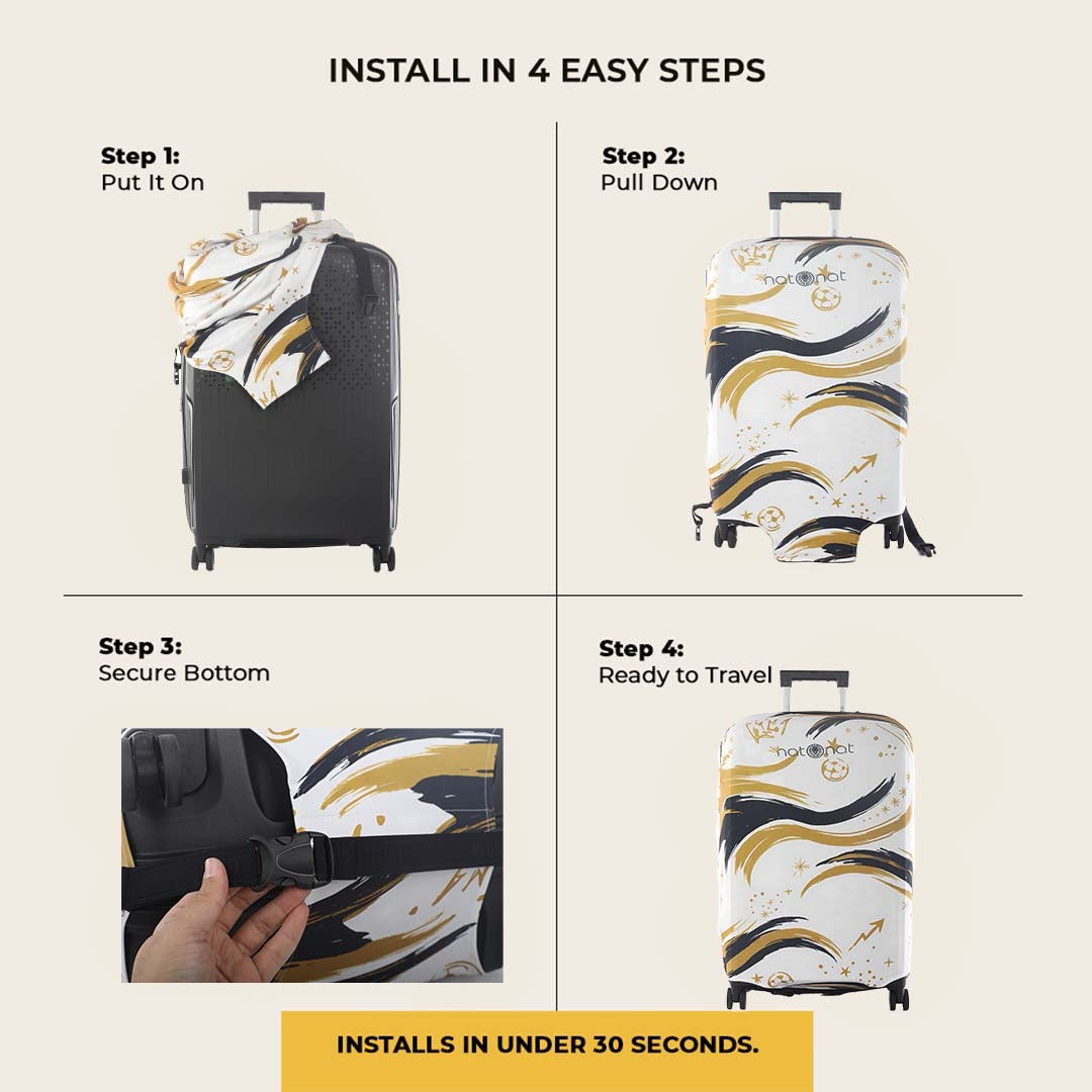 How to install the Madrid luggage cover on a suitcase
