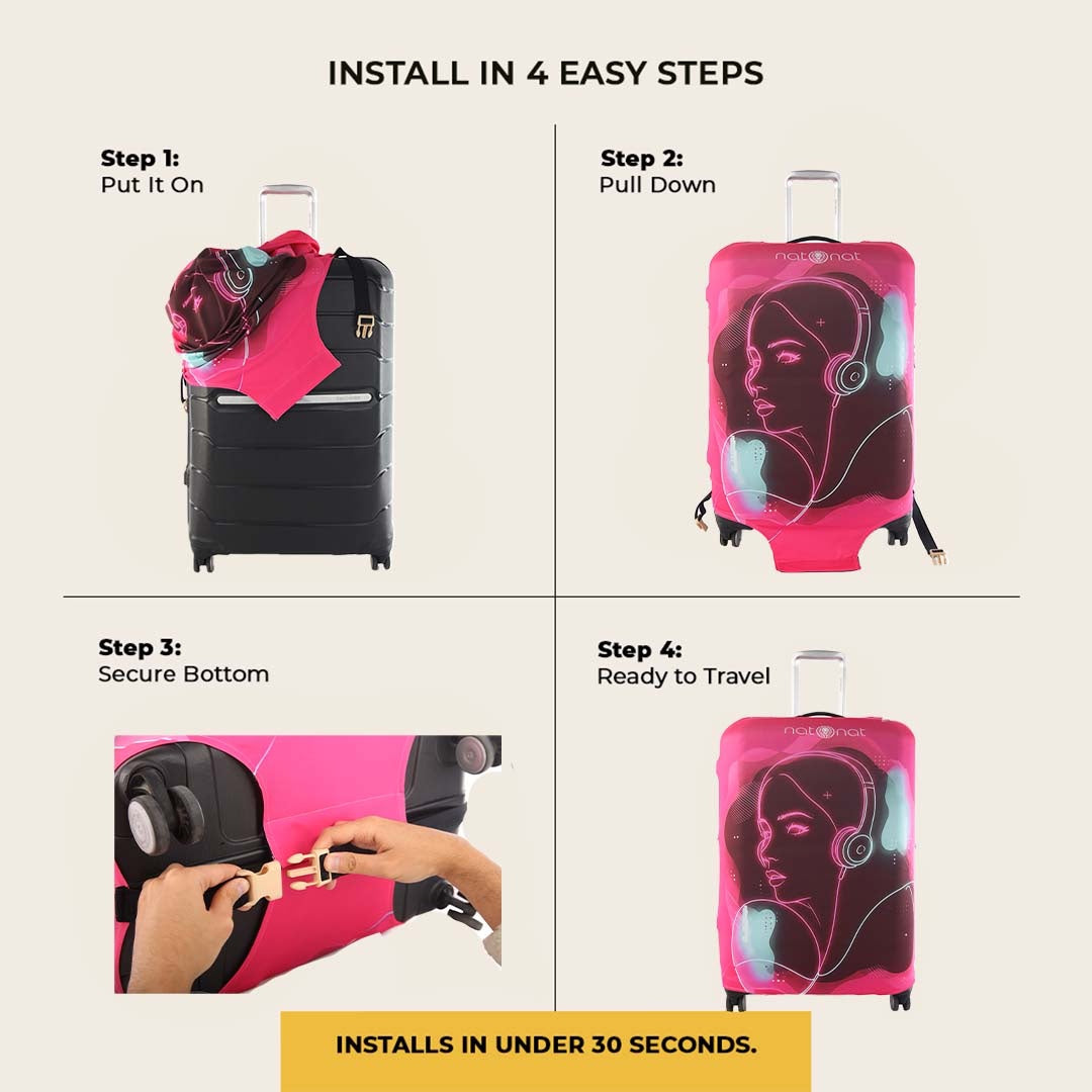 Vibra Premium Luggage Cover – Stretch-Fit Suitcase Cover | natOnat Egypt