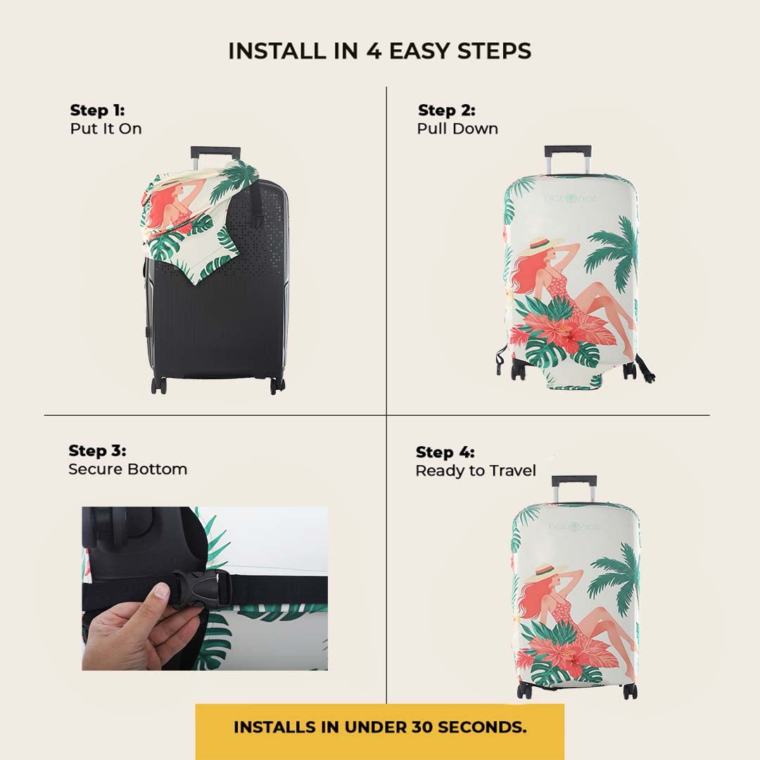 Solora Premium Luggage Cover – Stretch-Fit Suitcase Cover | natOnat Egypt