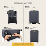 How to install the Gray luggage cover on a suitcase