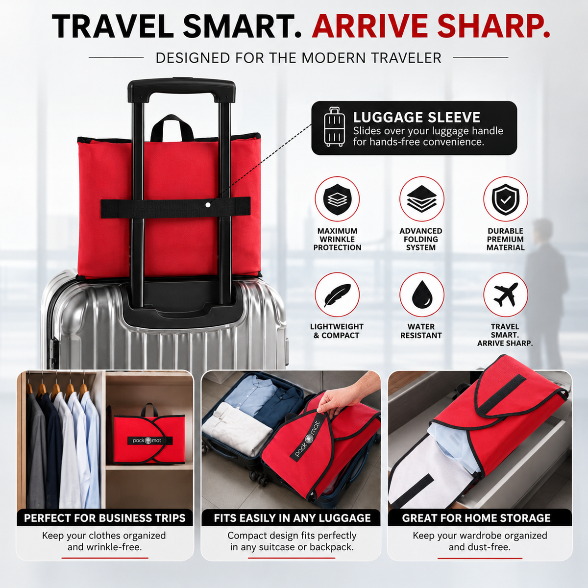 Red PackOnat Packing Folder – Garment Folder & Travel Organizer | natOnat Egypt
