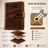 Cognac Brown Genuine Leather Passport Wallet – RFID Passport Holder | natOnat Egypt