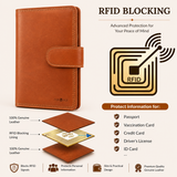 Honey Brown Genuine Leather Passport Wallet – RFID Passport Holder | natOnat Egypt