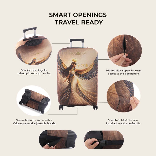 Anara Premium Luggage Cover – Egyptian-Inspired Stretch-Fit Suitcase Cover | natOnat Egypt