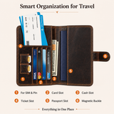 Espresso Brown Genuine Leather Passport Wallet – RFID Passport Holder | natOnat Egypt