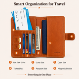 Honey Brown Genuine Leather Passport Wallet – RFID Passport Holder | natOnat Egypt