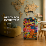 Travel Mosaic Premium Luggage Cover – Stretch-Fit Suitcase Cover | natOnat Egypt