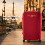 Burgundy Premium Luggage Cover – Stretch-Fit Suitcase Cover | natOnat Egypt