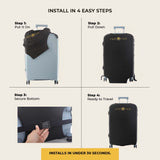 Black Premium Luggage Cover – Stretch-Fit Suitcase Cover | natOnat Egypt