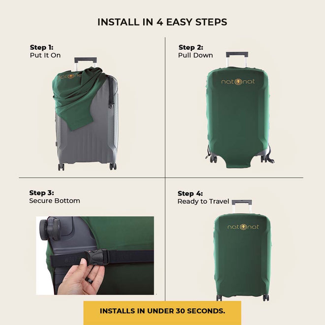 Royal Green Premium Luggage Cover – Stretch-Fit Suitcase Cover | natOnat Egypt