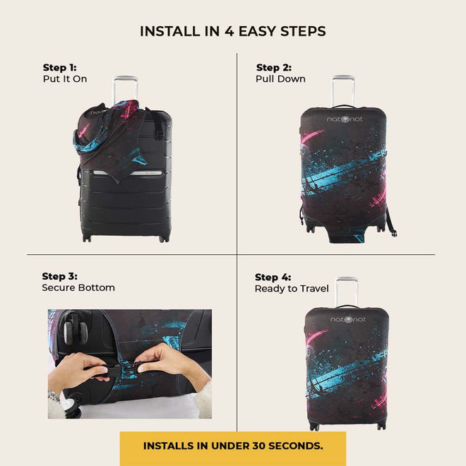 Urban Vibes Premium Luggage Cover – Stretch-Fit Suitcase Cover | natOnat Egypt