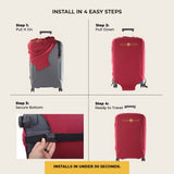 Burgundy Premium Luggage Cover – Stretch-Fit Suitcase Cover | natOnat Egypt