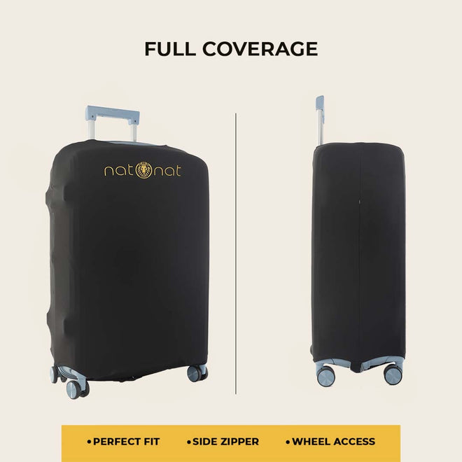 Black Premium Luggage Cover – Stretch-Fit Suitcase Cover | natOnat Egypt