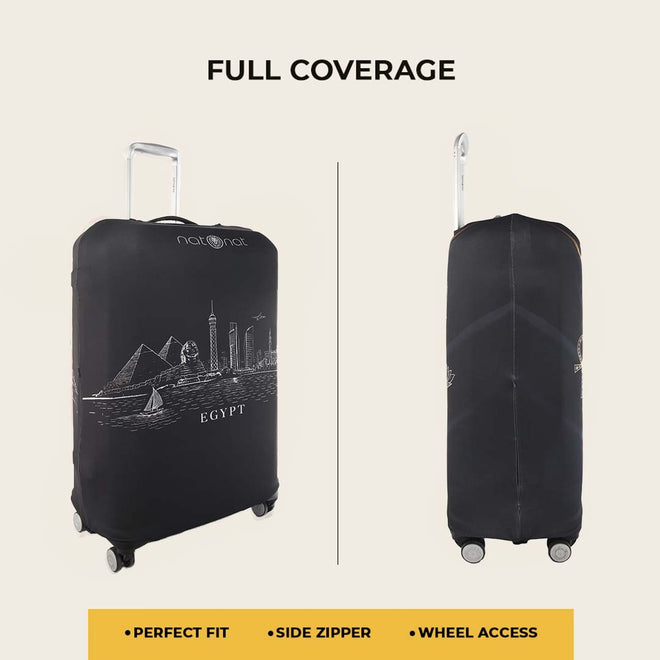 Egyptian Queen Premium Luggage Cover – Egyptian-Inspired Stretch-Fit Suitcase Cover | natOnat Egypt