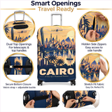 Cairo luggage cover with smart handle openings, secure closure and full suitcase protection